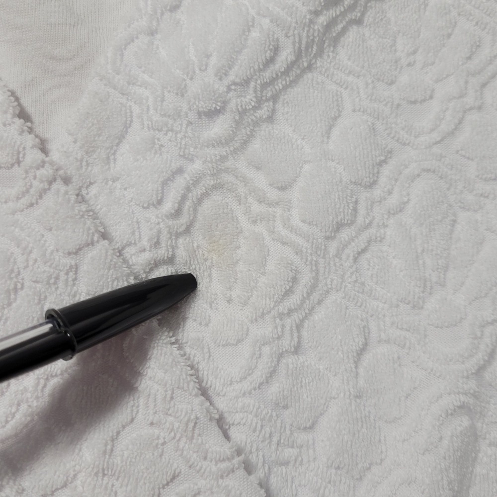 Tommy Bahama Wrap Textured Romper Women XS White‎ Terry Cloth Jacquard Cover Up - Picture 7 of 16